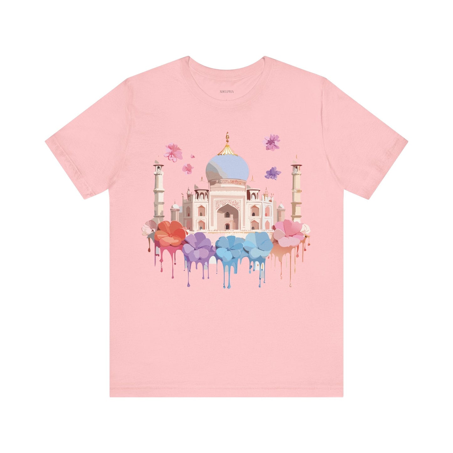 Taj Mahal Graphic Tee Unisex Short Sleeve Shirt By Adelpha With Vintage Inspired Artwork