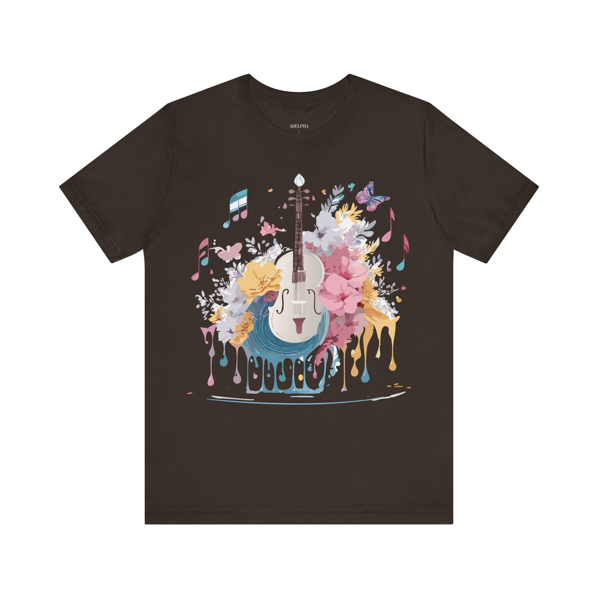 Music Graphic Unisex Cotton Bella+Canvas Tee with Art Design m83