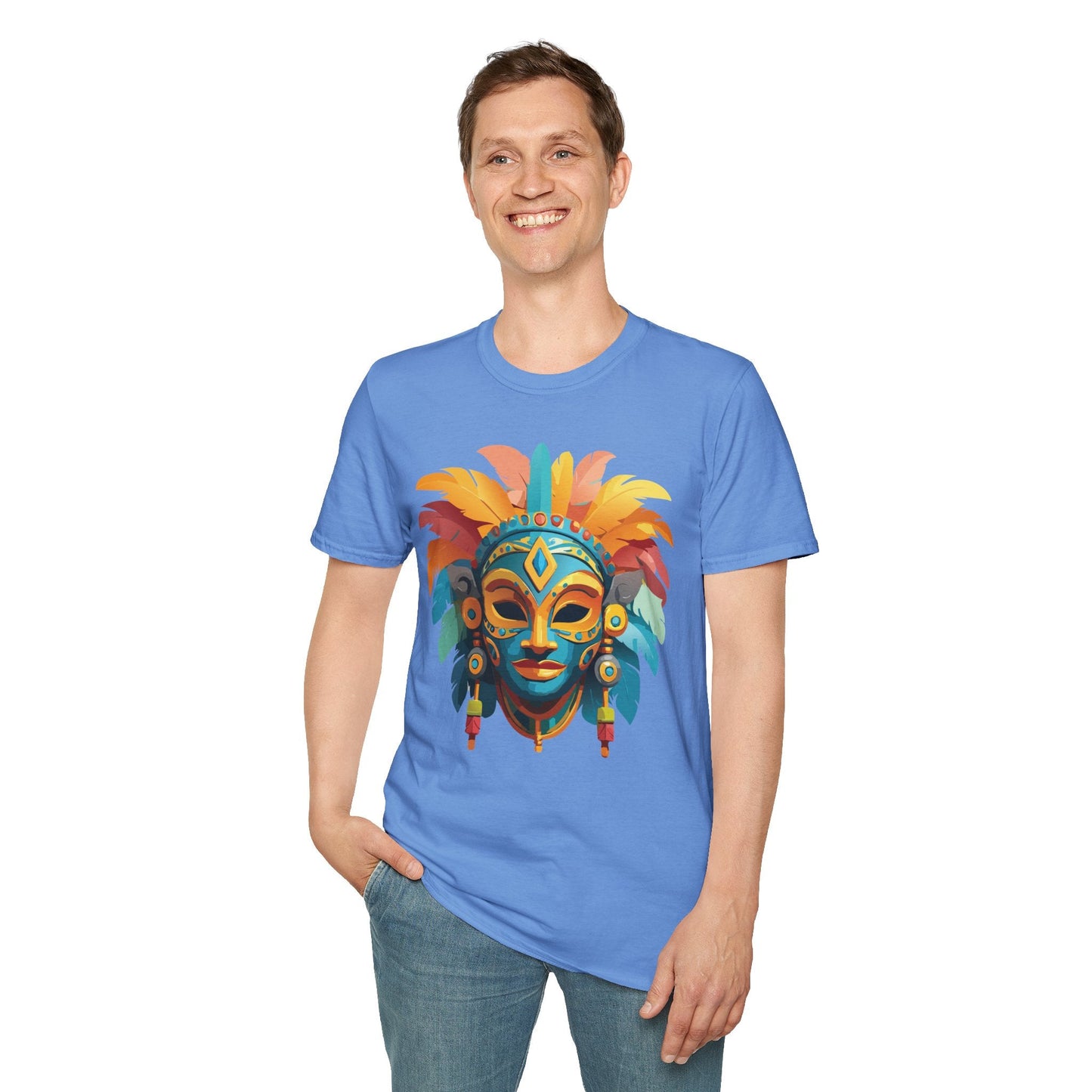 Mask Graphic Unisex Cotton Masquerade Design Artwork Tee 2