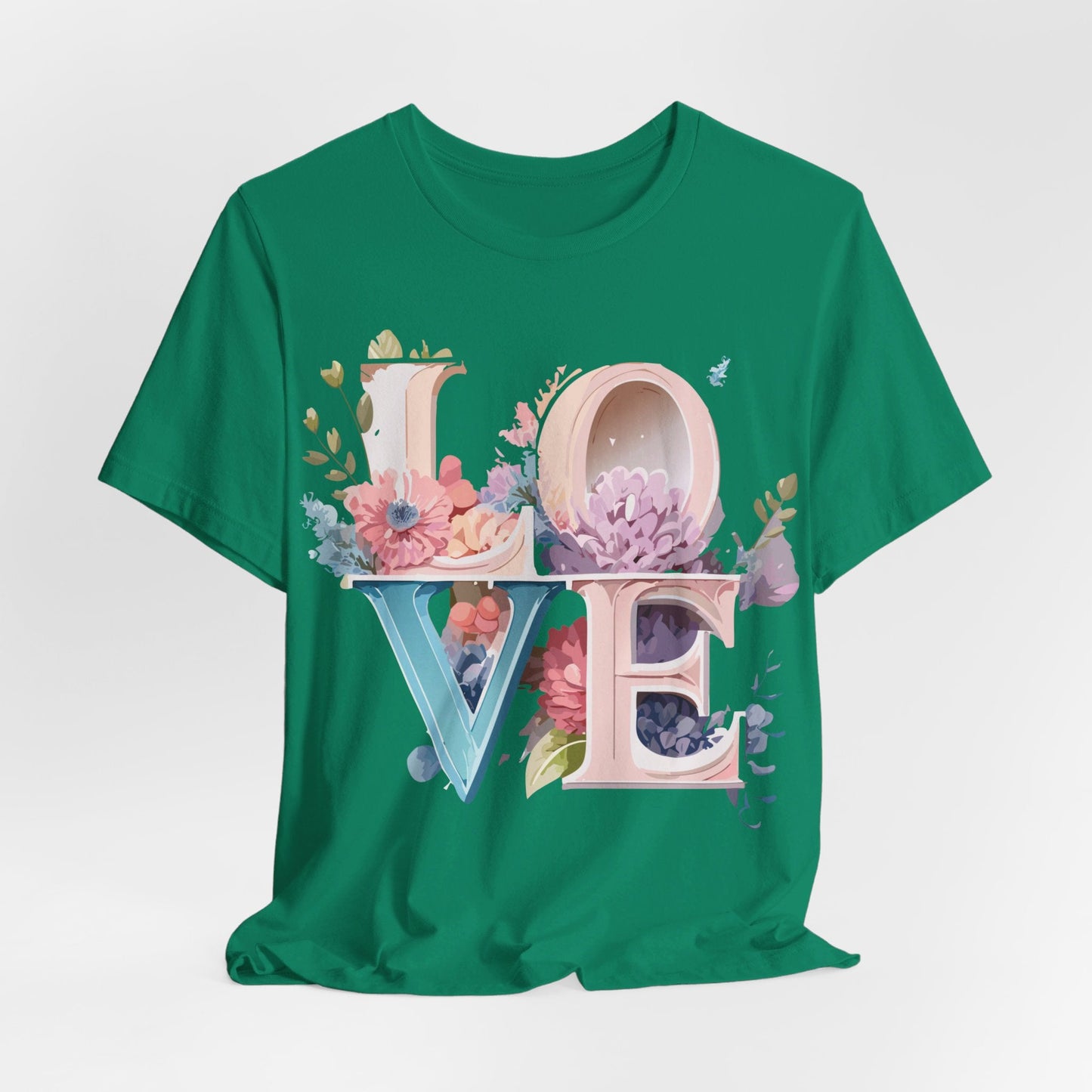 Valentine Day Graphic Unisex 100 Cotton Vintage Artwork with Love and Flower Design Tee 42