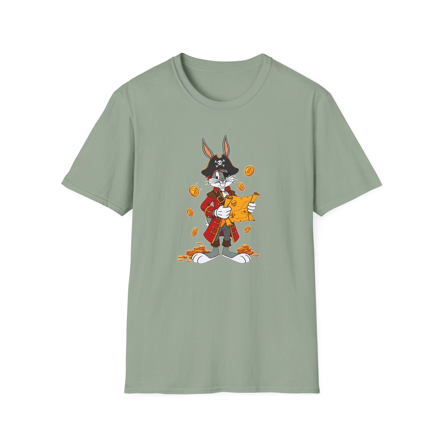 Bugs Bunny Cartoon T Shirt Unisex Gildan Softstyle 64000 Tee With Animated Artwork