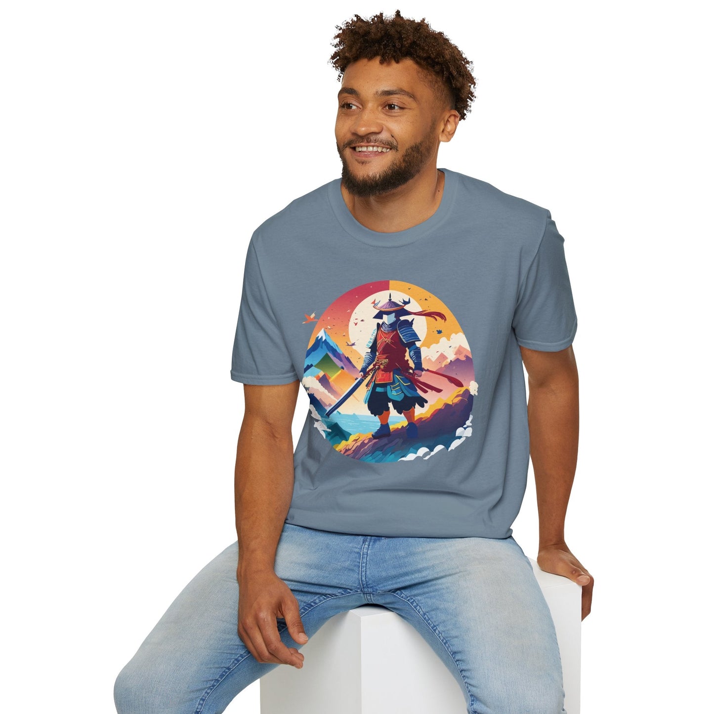 Samurai T Shirt Unisex Softstyle Gildan 64000 100 Percent Ring Spun Cotton Tee For Everyday Wear