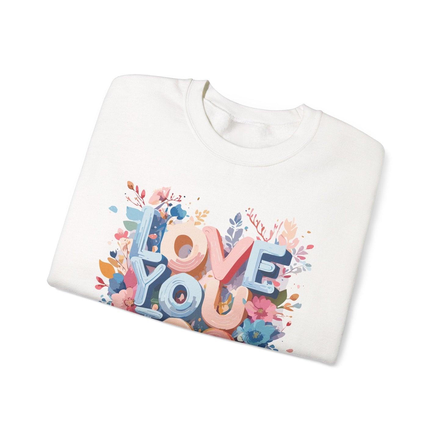 Floral Love Sweatshirt Unisex Valentine Day Crewneck 50 50 Cotton Polyester Cozy Warm Heavy Blend