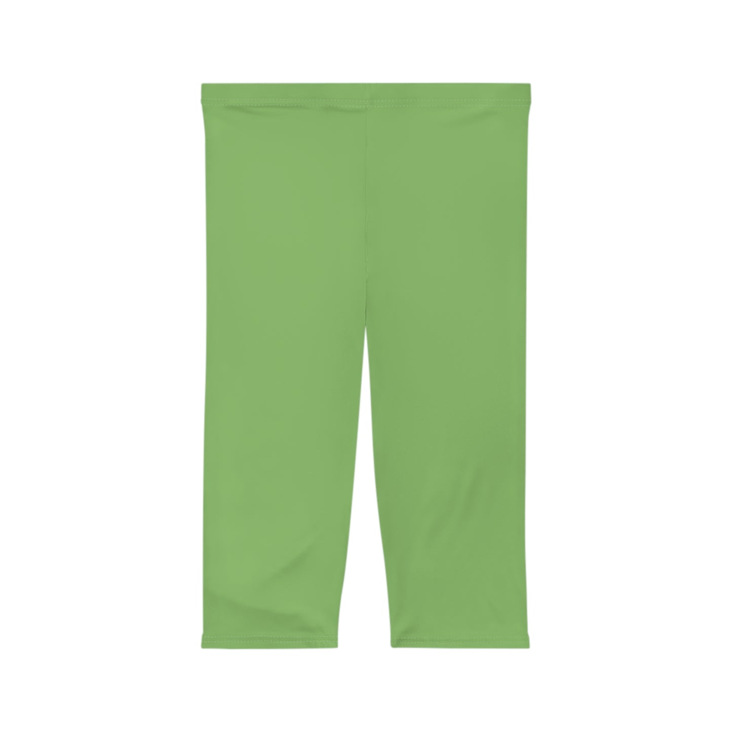 Willow Green Color Women's Brushed Suede Poly Span Casual Capri Leggings XS-2XL