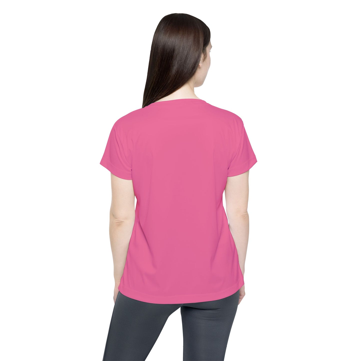 Rose Kiss Today Pink Women's Sports Jersey Short Sleeves 100% Poly Solid Pink Color Print Athletic Tee