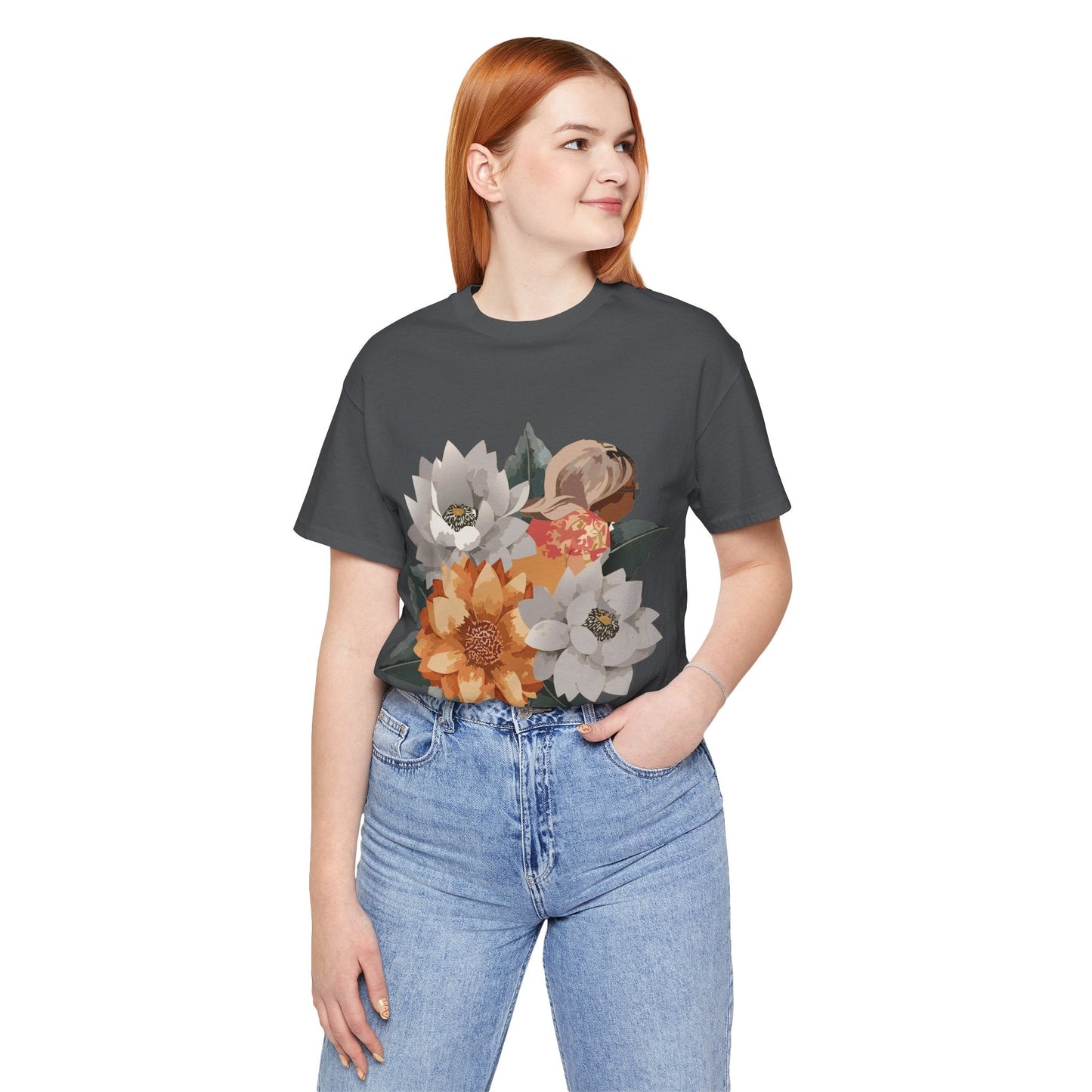 Retro2Nova Flowers Shirt Floral Shirt Unisex Floral Tee Lightweight Breathable Jersey