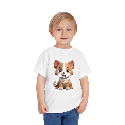 Cute Puppy Toddler Short Sleeve Tee - Adorable Pet Lover Gift (2T-5T)