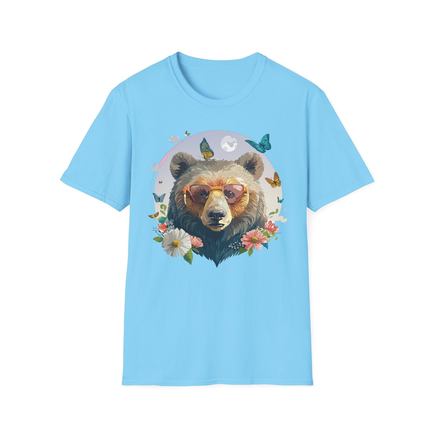Bear T Shirt Unisex Softstyle Tee 100 Percent Ring Spun Cotton Gildan 64000 Comfortable Wear