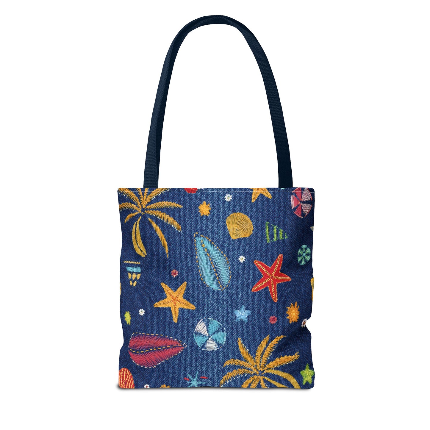 Denim Fabric Imitation Print Unisex Canvas Bag Poly Spun 3 Sizes Tote Bag 182-12