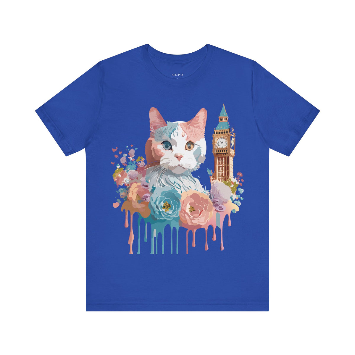 Cat Graphic Unisex Cotton Bella+Canvas Tee with Art Animal Design e100
