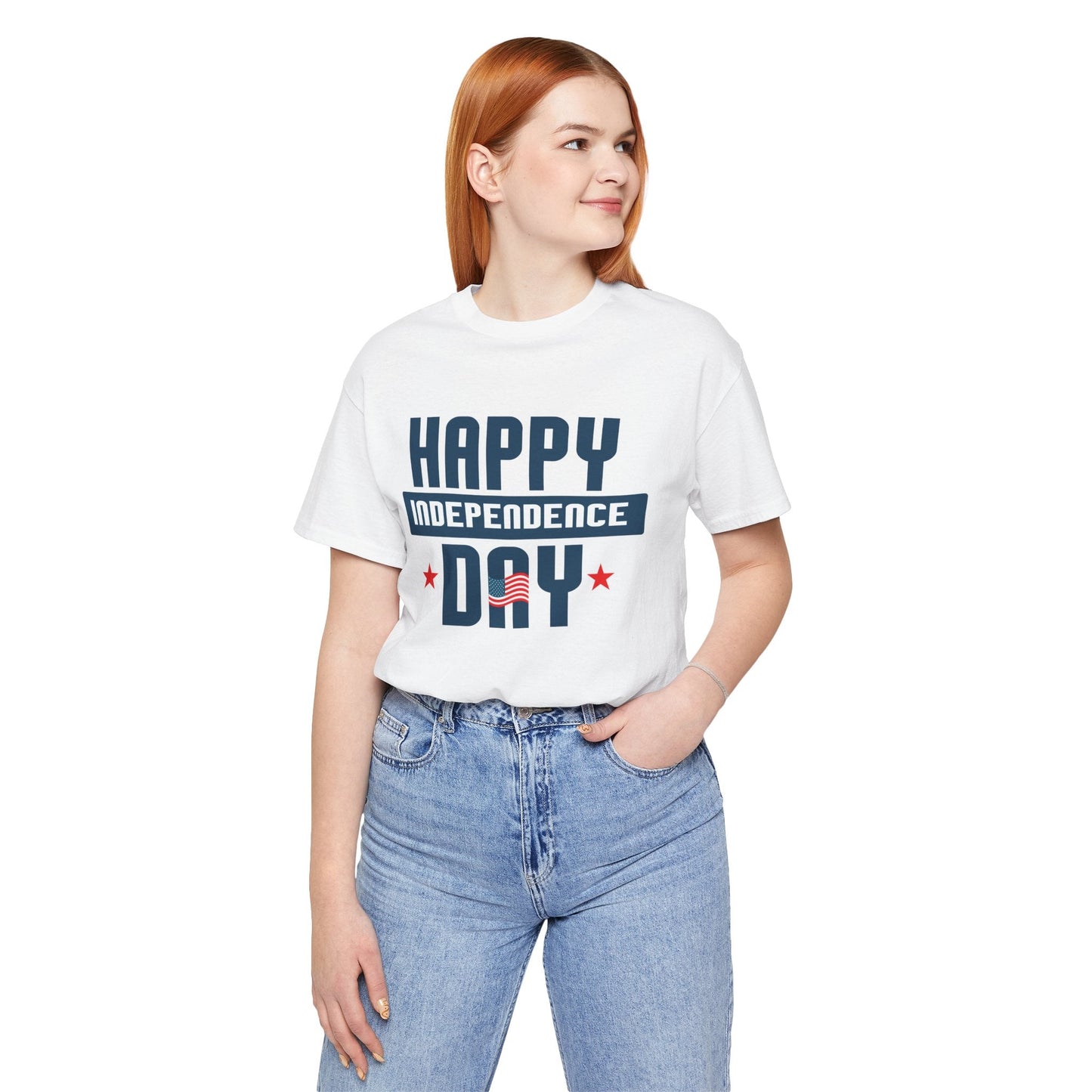 Happy Independence Day Graphic Unisex Cotton T-Shirt 017