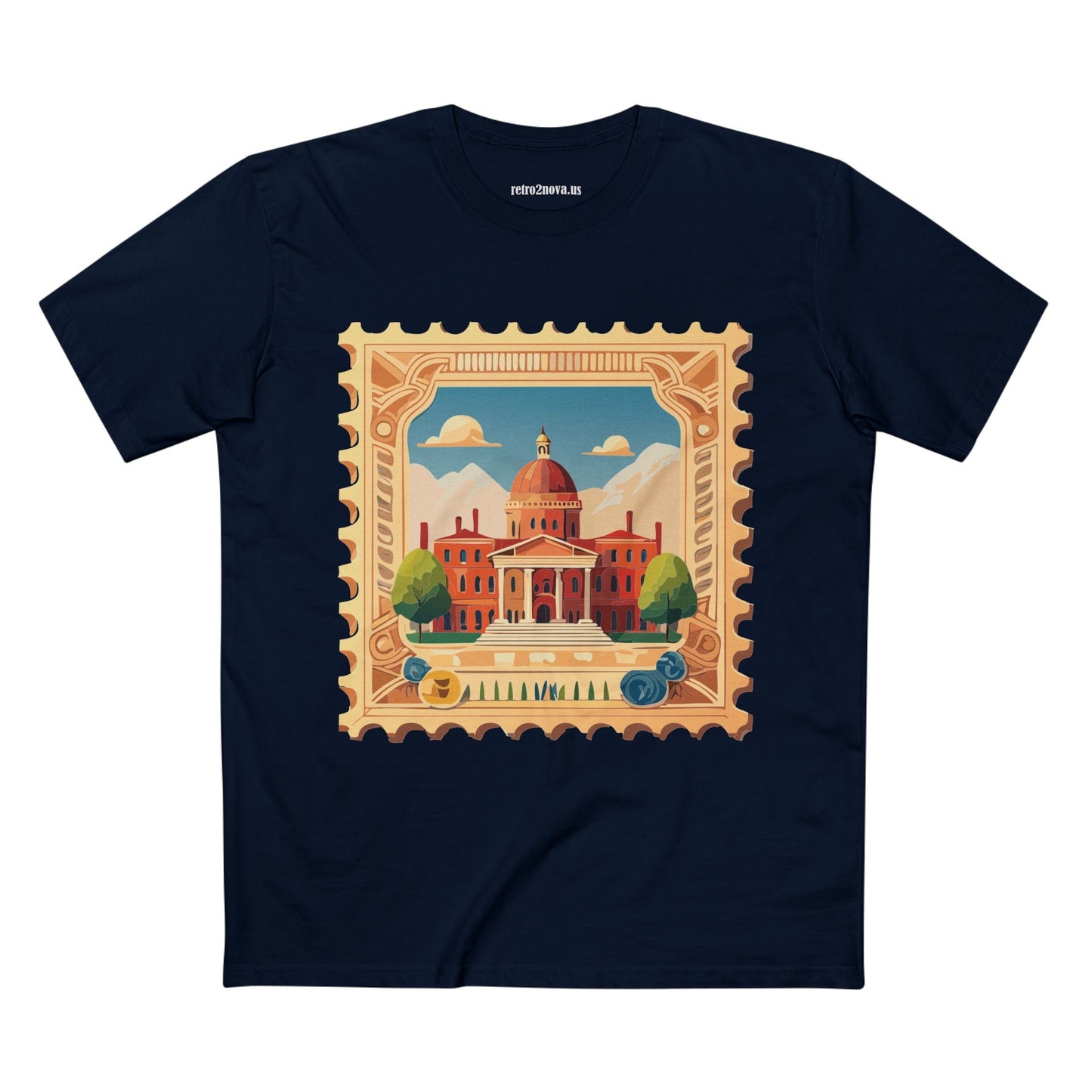 Postage Stamp Shirt Unisex Premium Cotton Tee With Original Art Collection By Retro2Nova PS14
