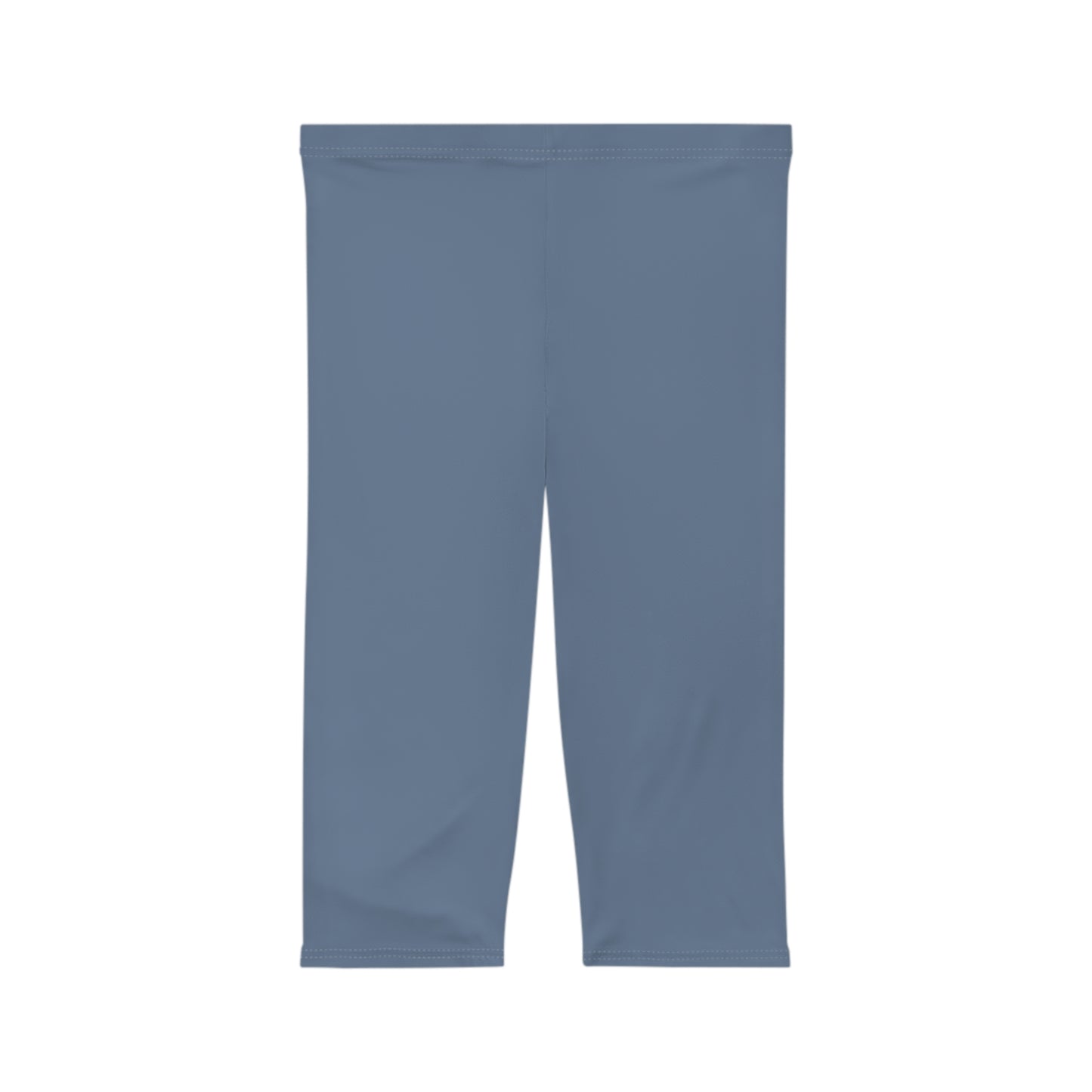 Ash Blue Color Women's Brushed Suede Poly Span Casual Capri Leggings XS-2XL