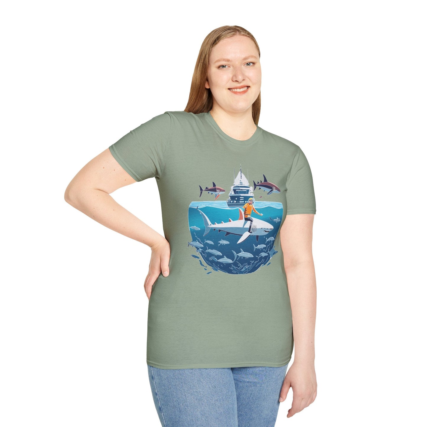Ocean Tee Shirt Unisex Softstyle Gildan 64000 Cotton T Shirt Lightweight Casual Tee