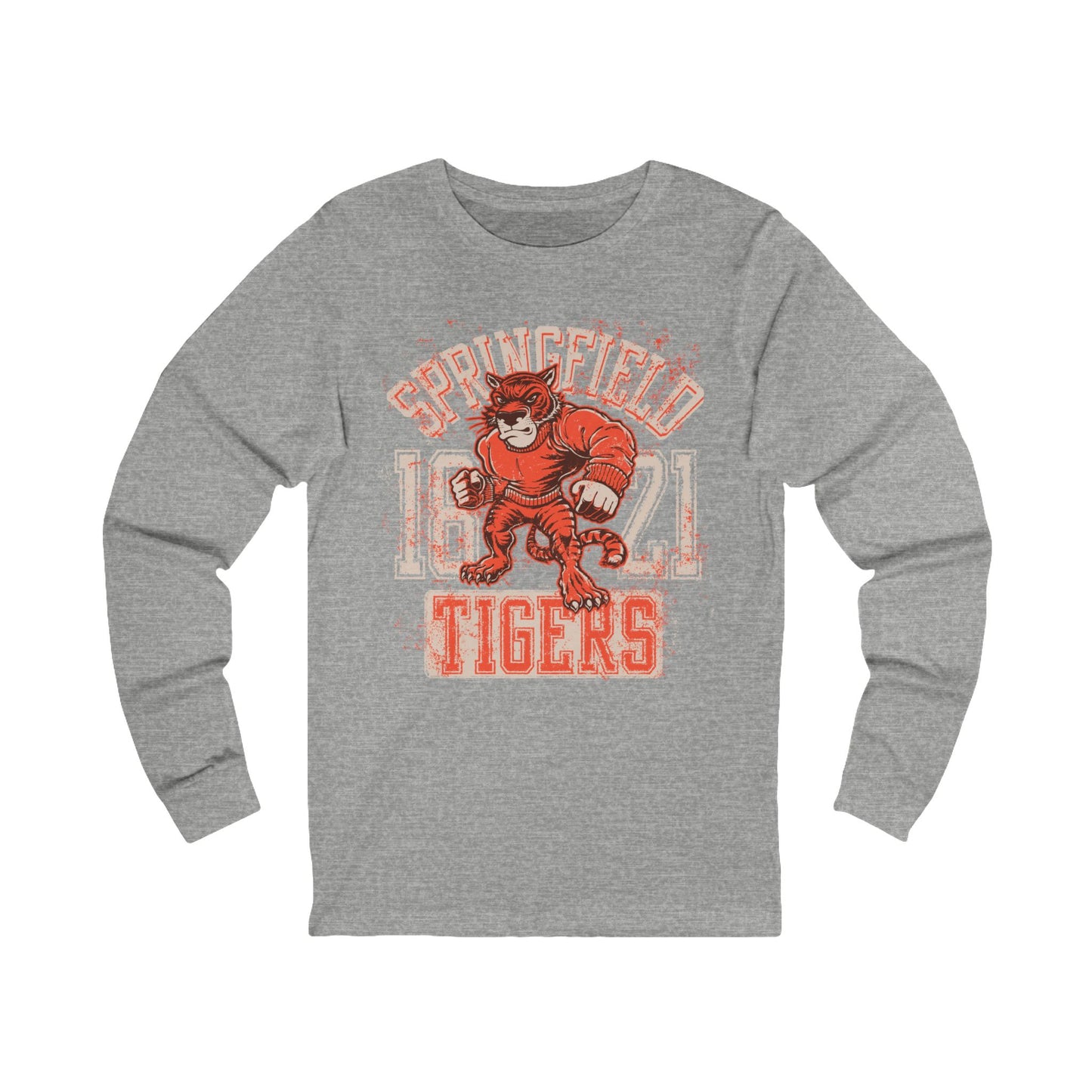 Varan9 Unisex Tigers Logo Tee with Long Sleeves, Sports Logo Jersey Shirt, Sports Tigers T-Shirts with Long Sleeves