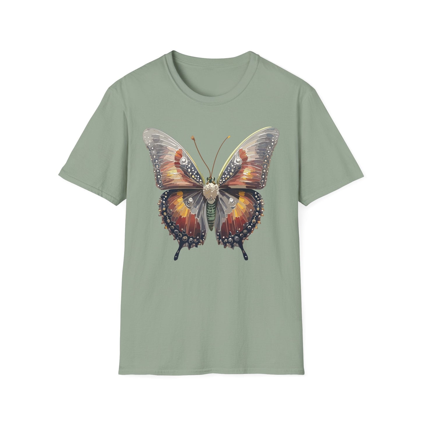 Butterfly Shirt Unisex Lightweight 100 Cotton Gildan Softstyle 64000 Tee Monarch Butterfly Design