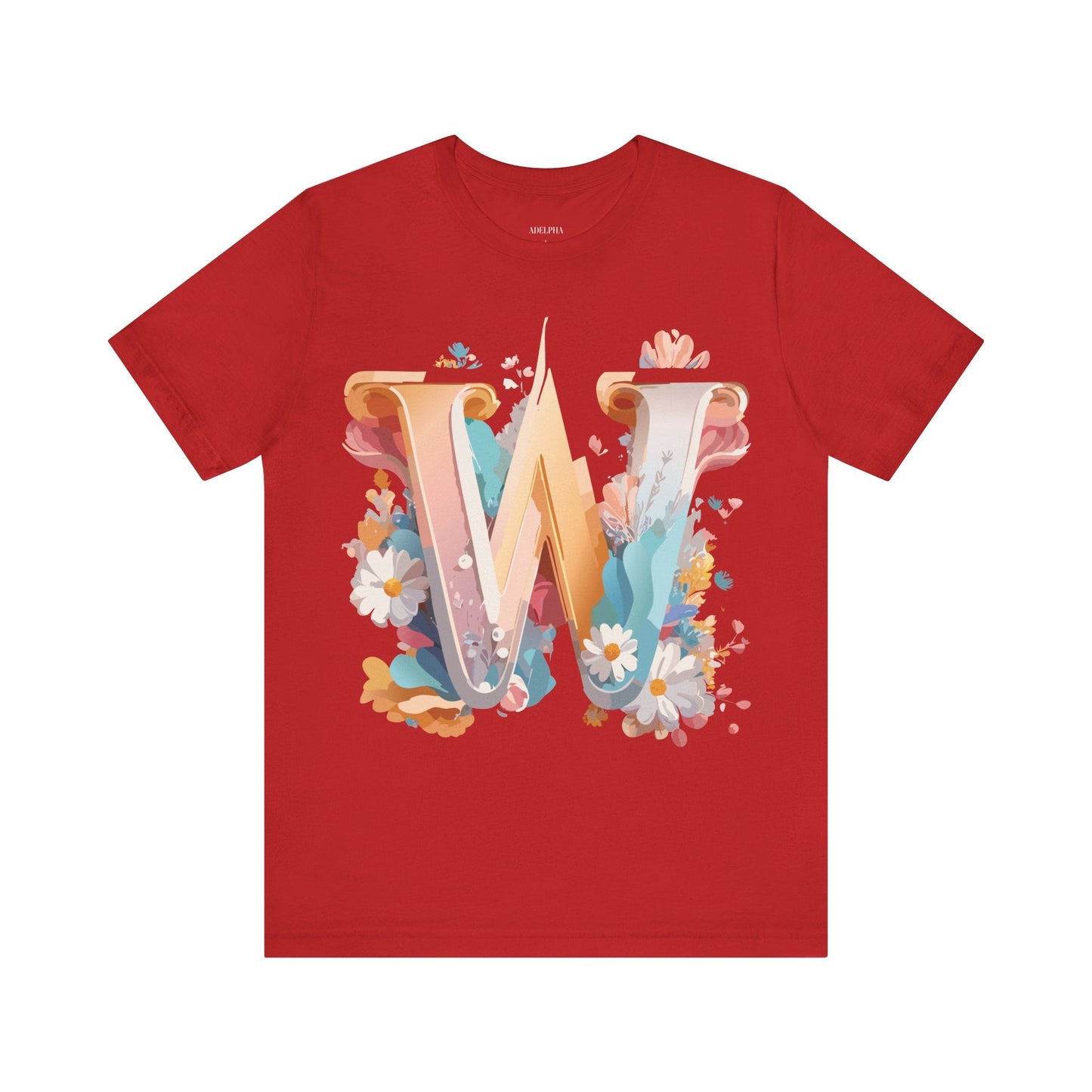 Letter W Shirt Unisex Graphic Tee By Adelpha Vintage Inspired Art Short Sleeve Collection