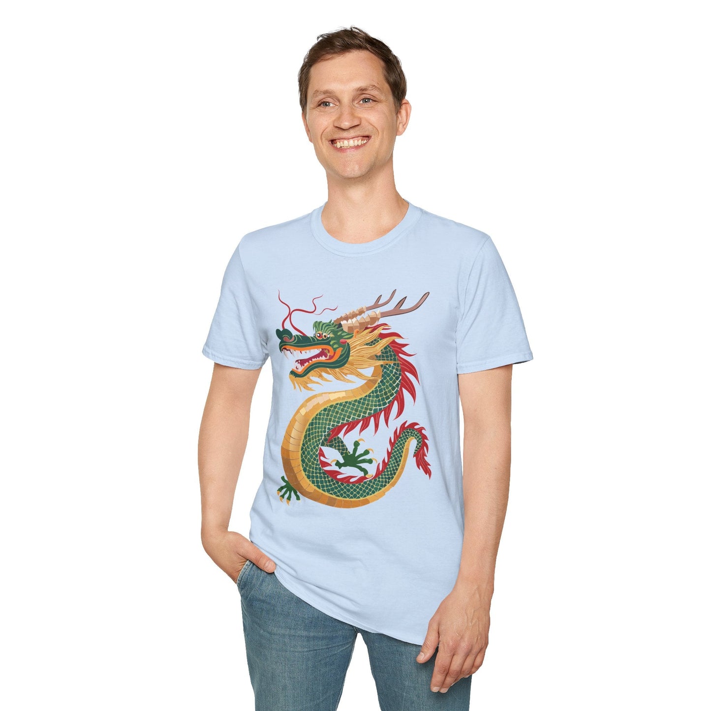 Dragon T Shirt Unisex Dragon Shirt With Animal Art Design Gildan Softstyle 64000 Tee