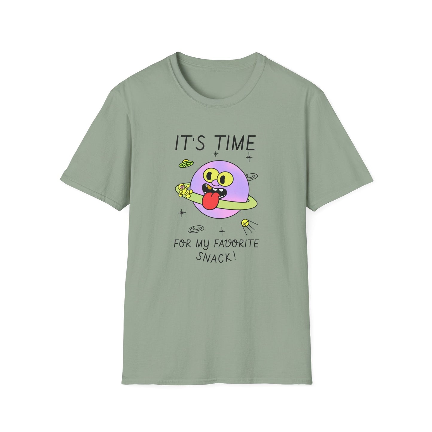 Snack Time Alien TShirt Time For My Favorite Snack Unisex Cotton Cute Space Graphic Tee