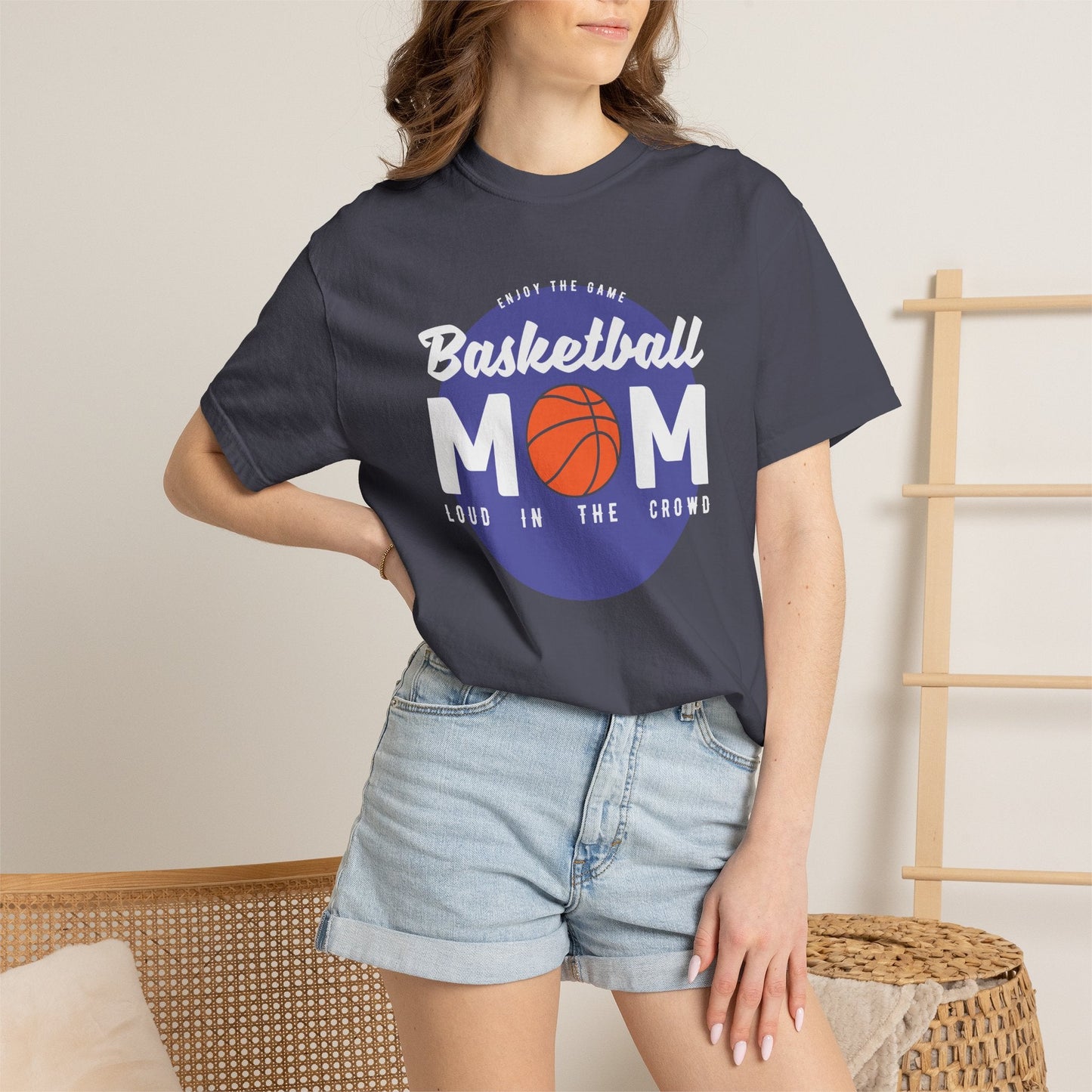 Basketball Mom T-shirt Mother's Day Mama Tee Unisex Comfort Colors Garment-Dyed Cotton h31