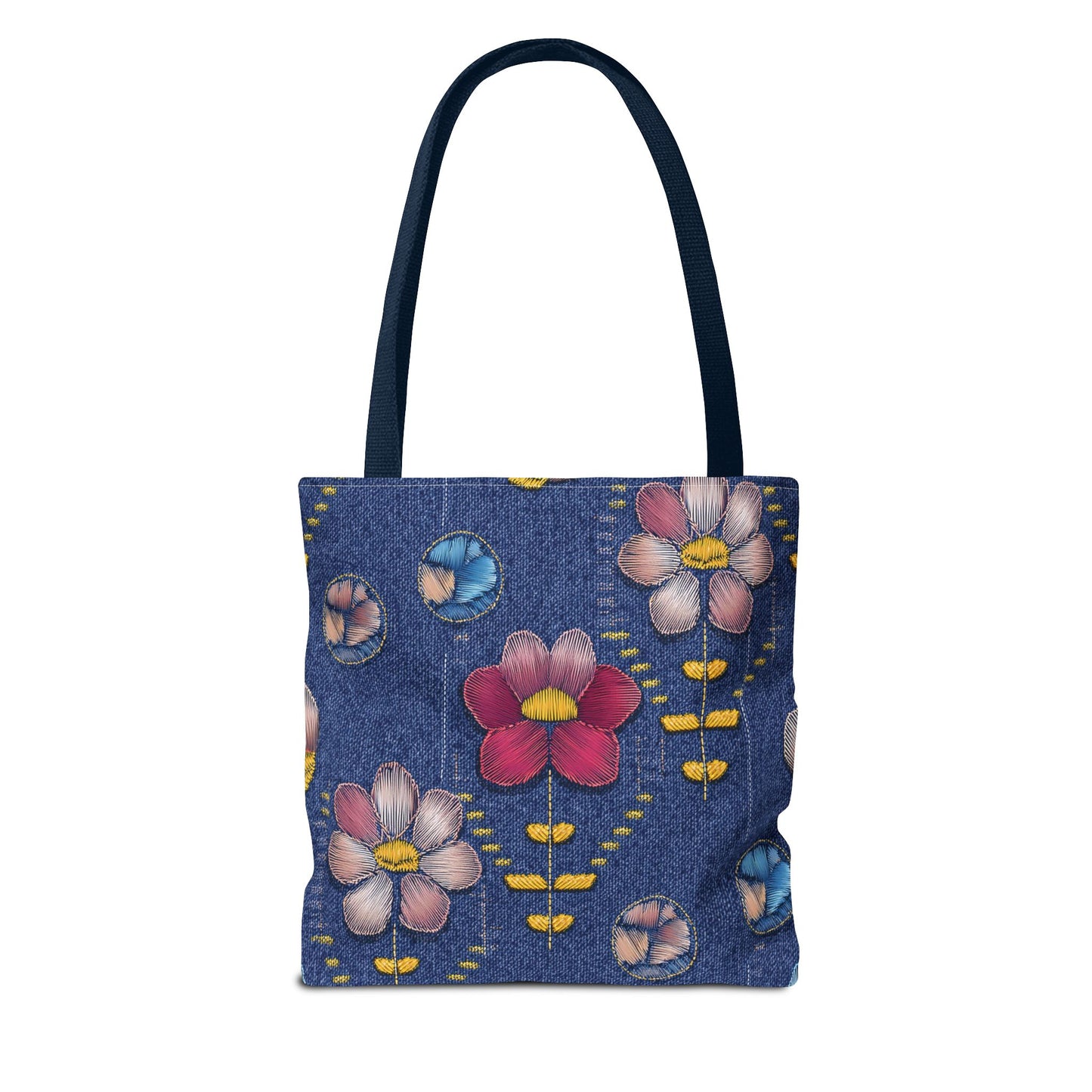 Denim Fabric Imitation Print Unisex Canvas Bag Poly Spun 3 Sizes Tote Bag 159-16
