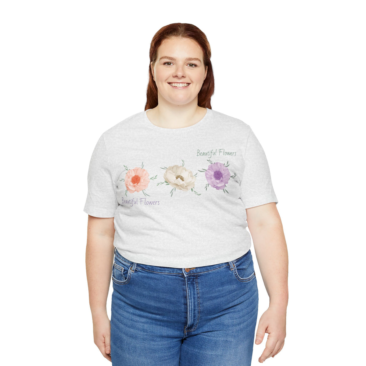 Floral Graphic Tee Shirt - Bella+Canvas Unisex 100 Cotton 50