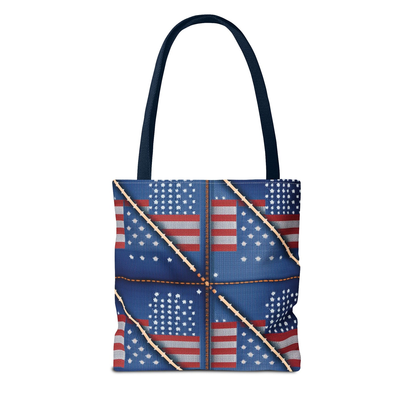4th of July Graphic Denim Fabric Imitation Print Unisex Canvas Bag Poly Spun 3 Sizes Tote Bag 200-19