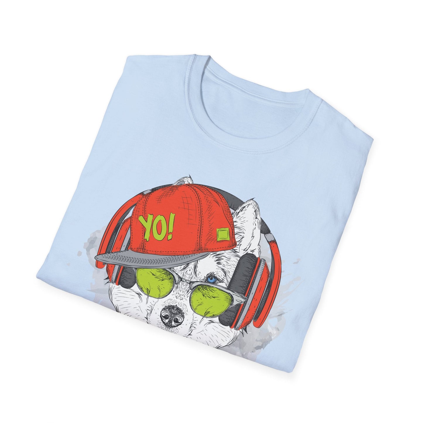 Unisex Music Animals Short Sleeve T Shirt With Headphones For Music Lovers Gildan 64000
