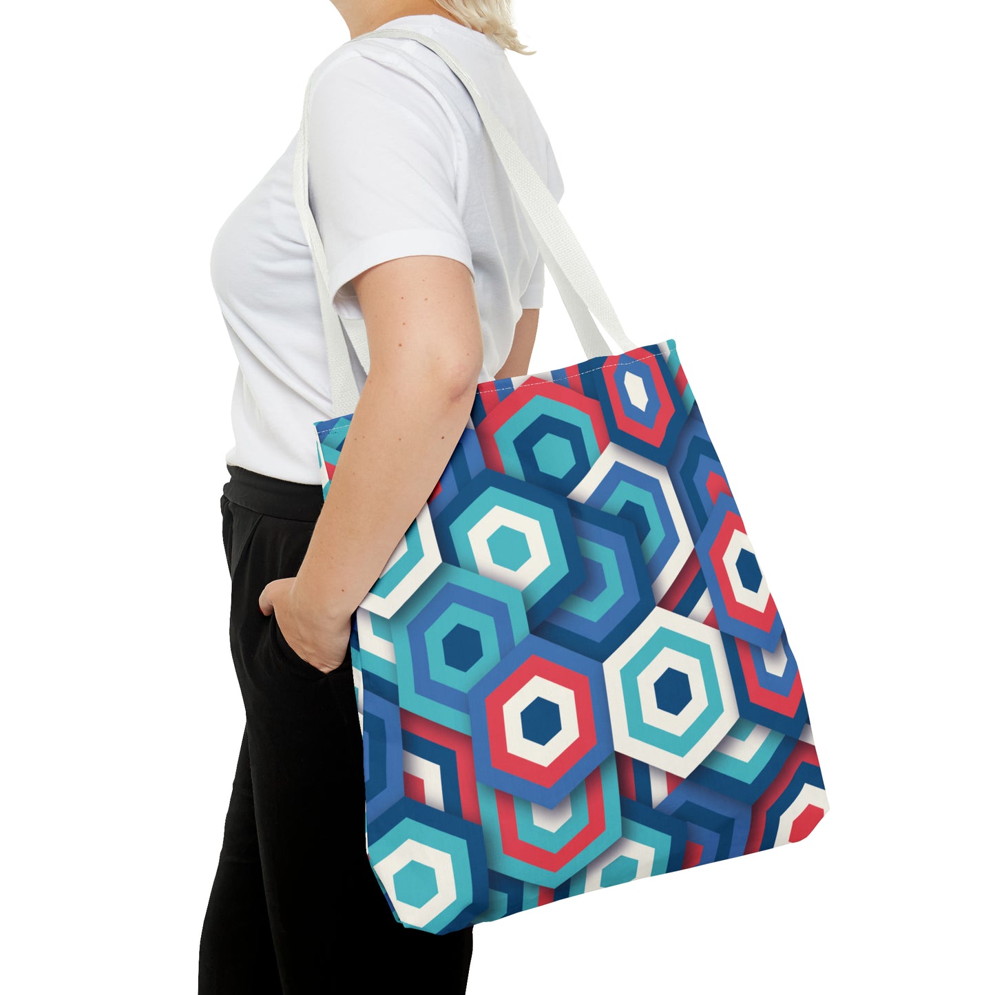 Bolsa de lona con estampados abstractos 