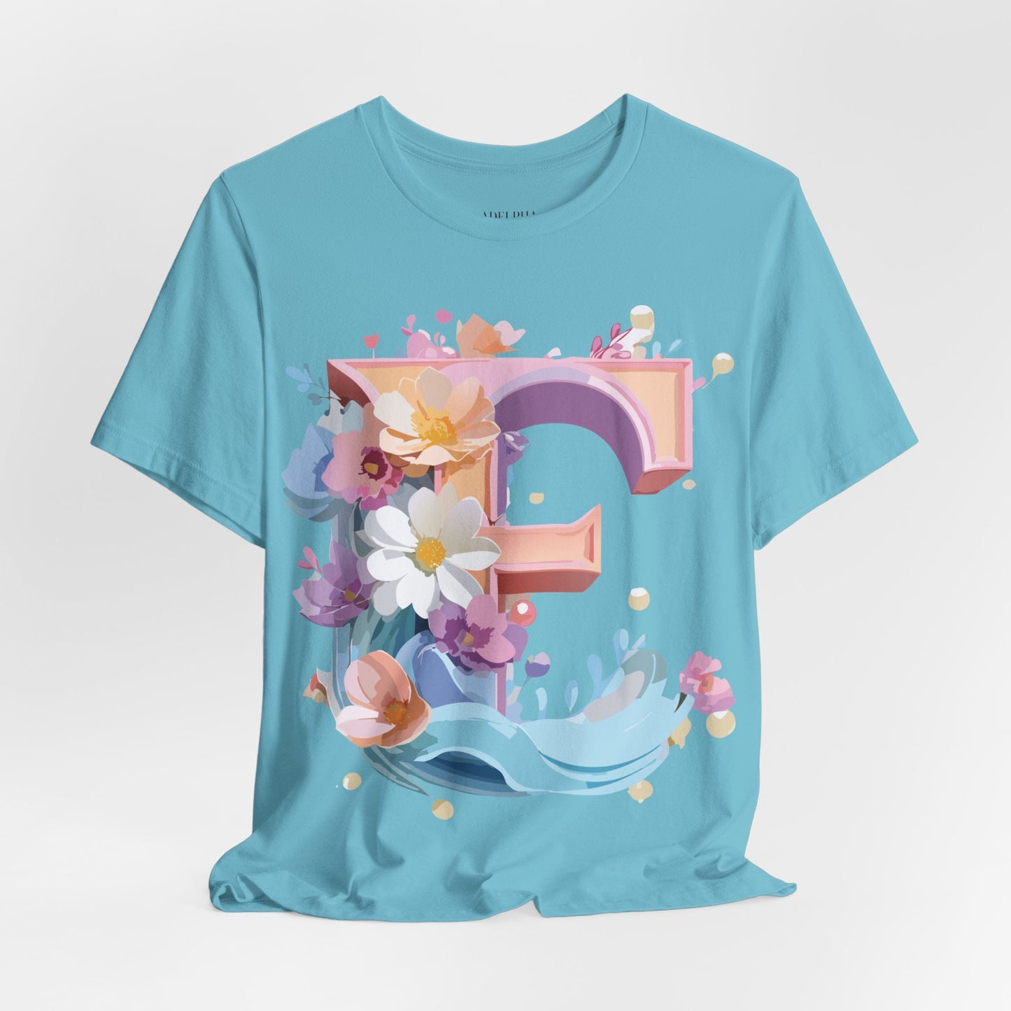 Letter E Shirt Graphic Tee Unisex Vintage Inspired Artwork By Adelpha Premium Short Sleeve