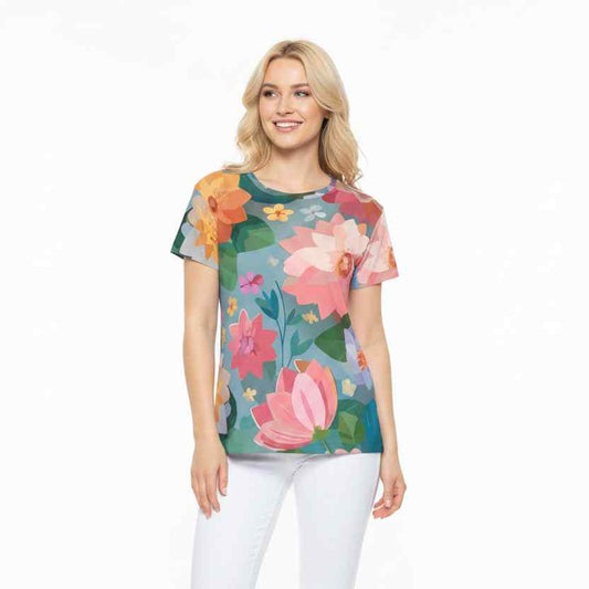 Women Poly Shirt with Floral Print F242