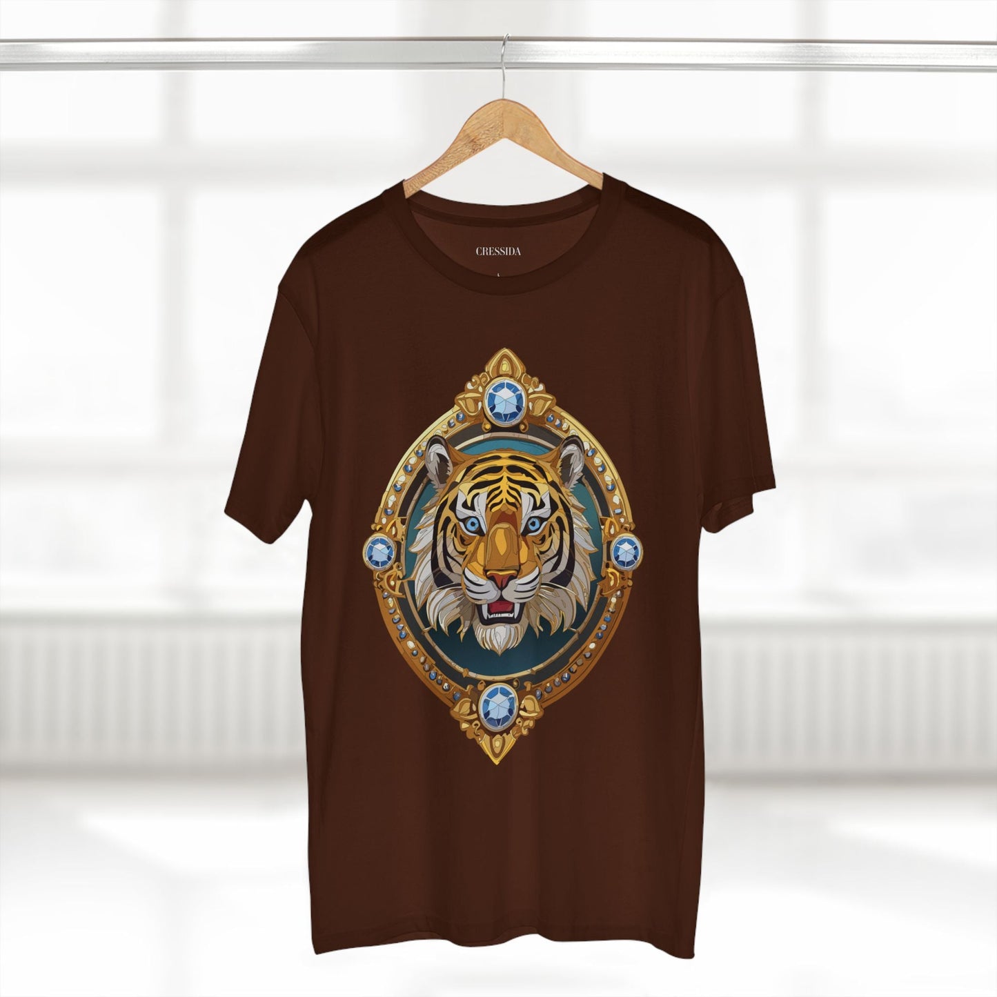 Tiger Graphic Unisex 100 Cotton Tee With Unique Animal Golden Medallion Art Design 6