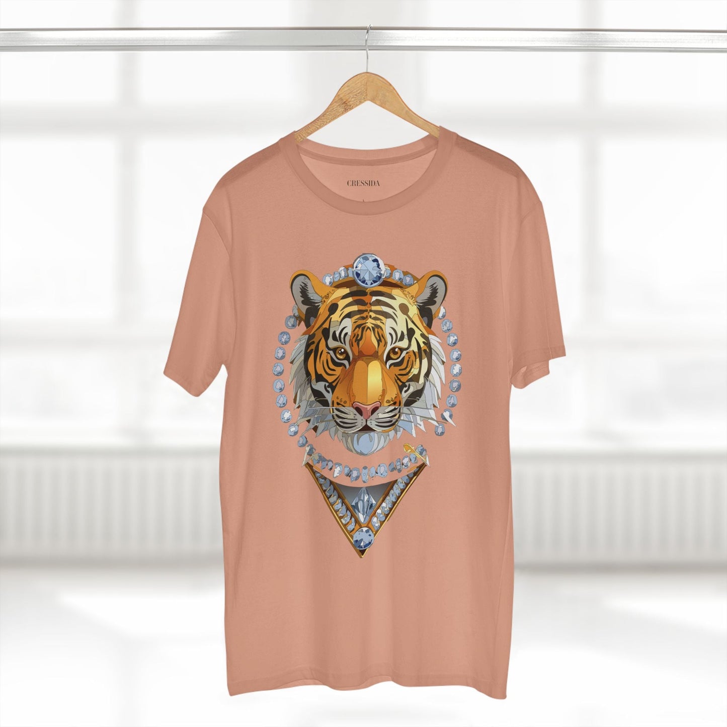 Tiger Graphic Unisex 100 Cotton Tee With Unique Animal Golden Medallion Art Design 5
