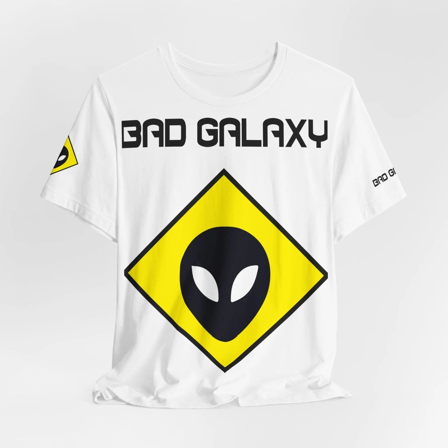 Bad Galaxy Tee Shirt With Alien 100 Percent Cotton Made In USA Eco Friendly Inks