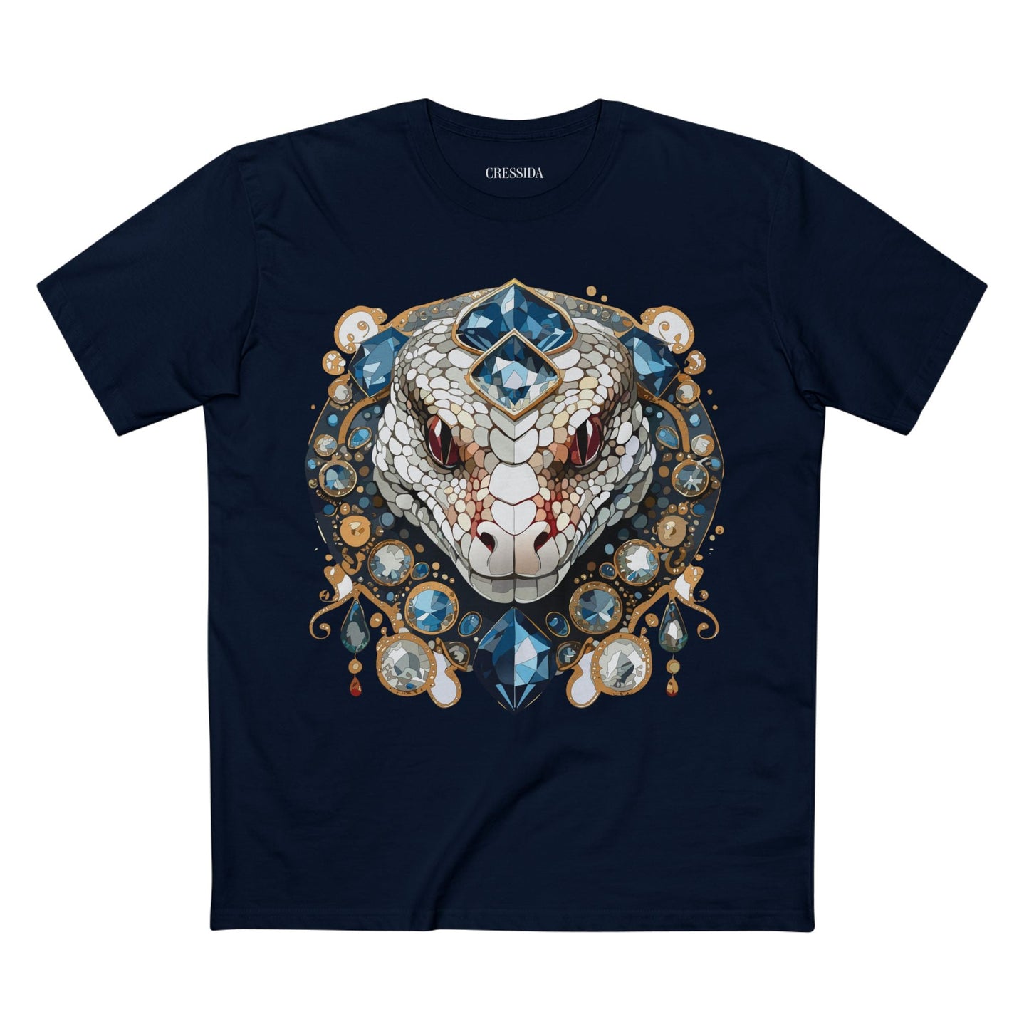 Snake Graphic Unisex 100 Cotton Tee With Unique Animal Golden Medallion Art Design 41