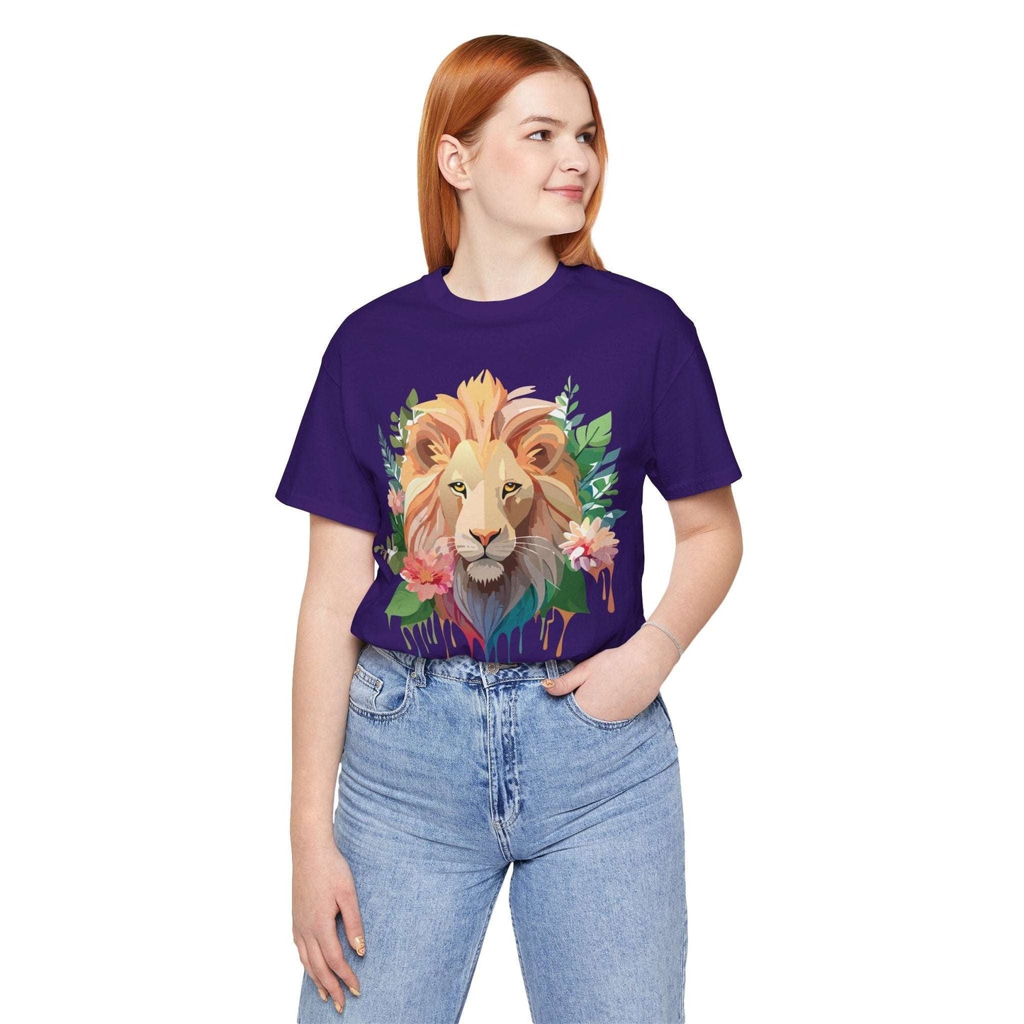 Lion Graphic Unisex 100 Cotton Vintage Animal Artwork Tee 8