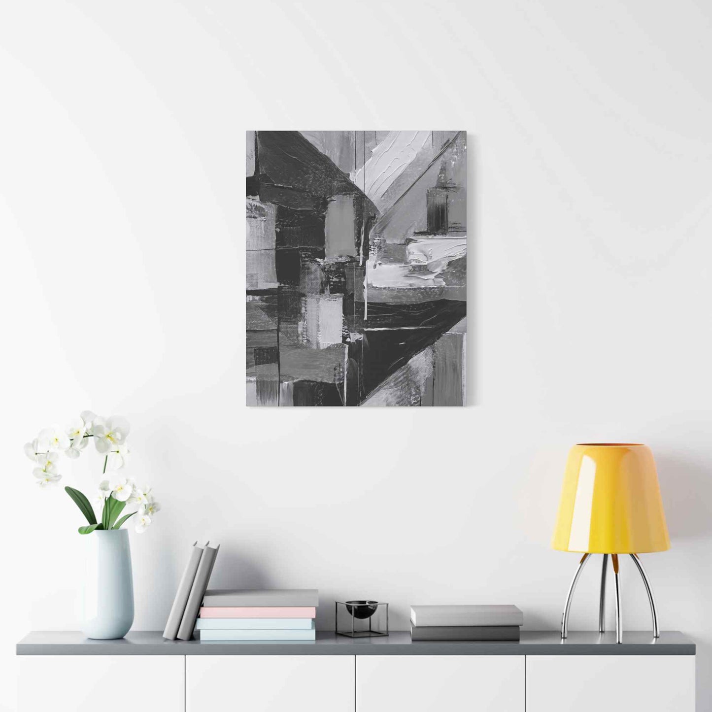 Black Abstract Painting Print Canvas 20x24,20x30,24x30, 24x32,24x36,30x40, 32x48,36x48,40x60 Pine-Wood Inner Frame ABS-18