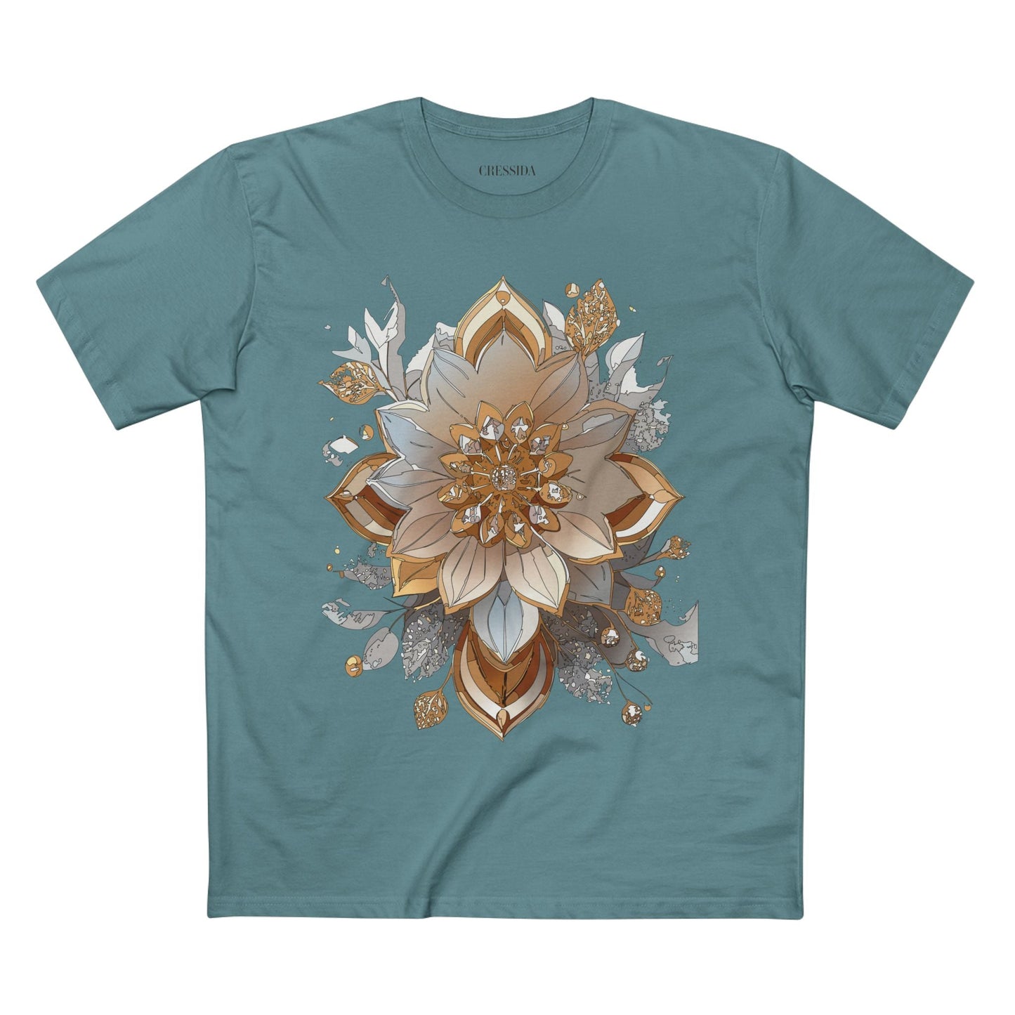 Floral Graphic T-Shirt Unisex 100 Cotton Art Design with Antique Flowers Tee 2