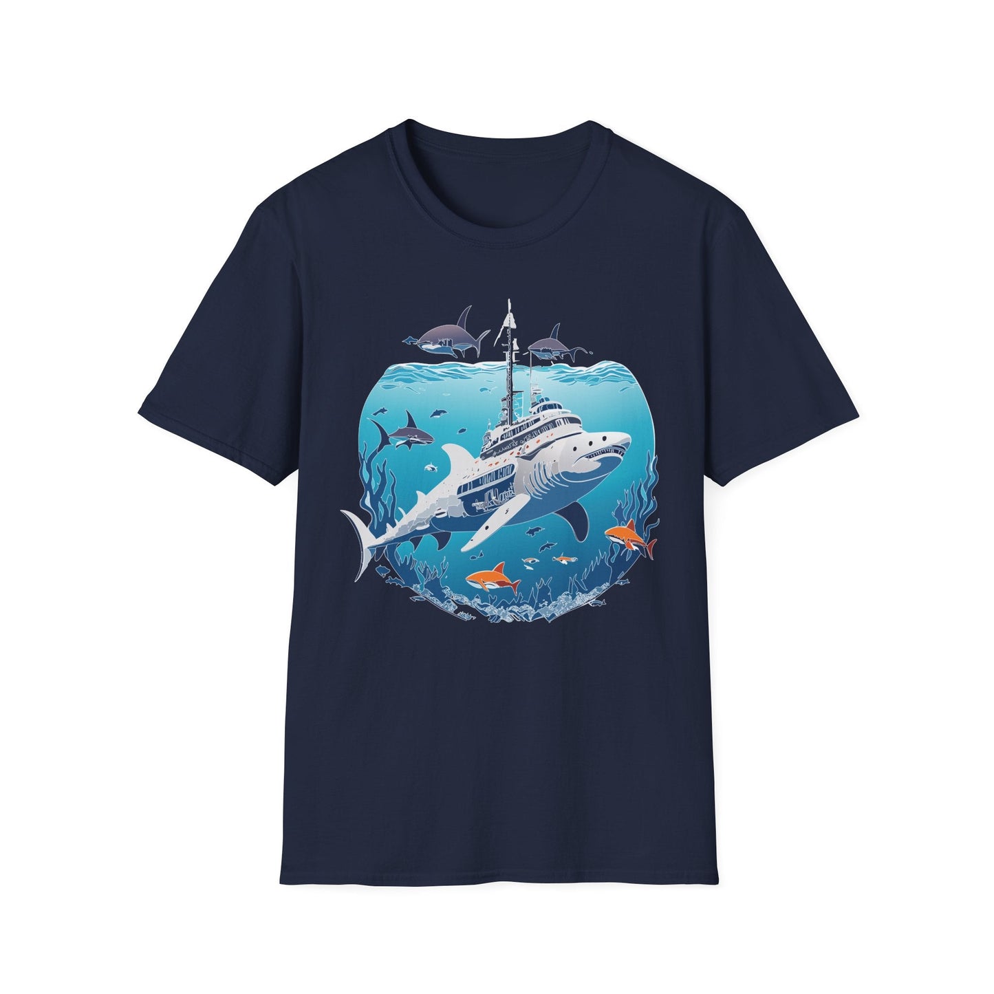 Ocean Tee Shirt Unisex Softstyle 64000 Ring Spun Cotton Art Design Tee For Everyday Comfort