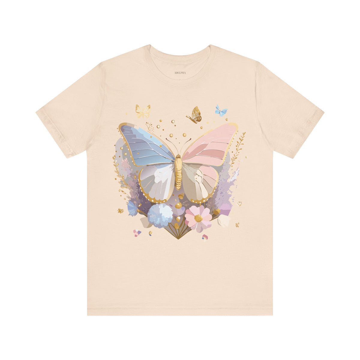 Butterfly Graphic Unisex Cotton Bella+Canvas Tee with Art Design n77
