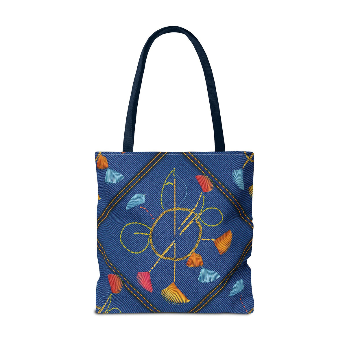 Diwali Graphic Denim Fabric Imitation Print Unisex Canvas Bag Poly Spun 3 Sizes Tote Bag 205-10