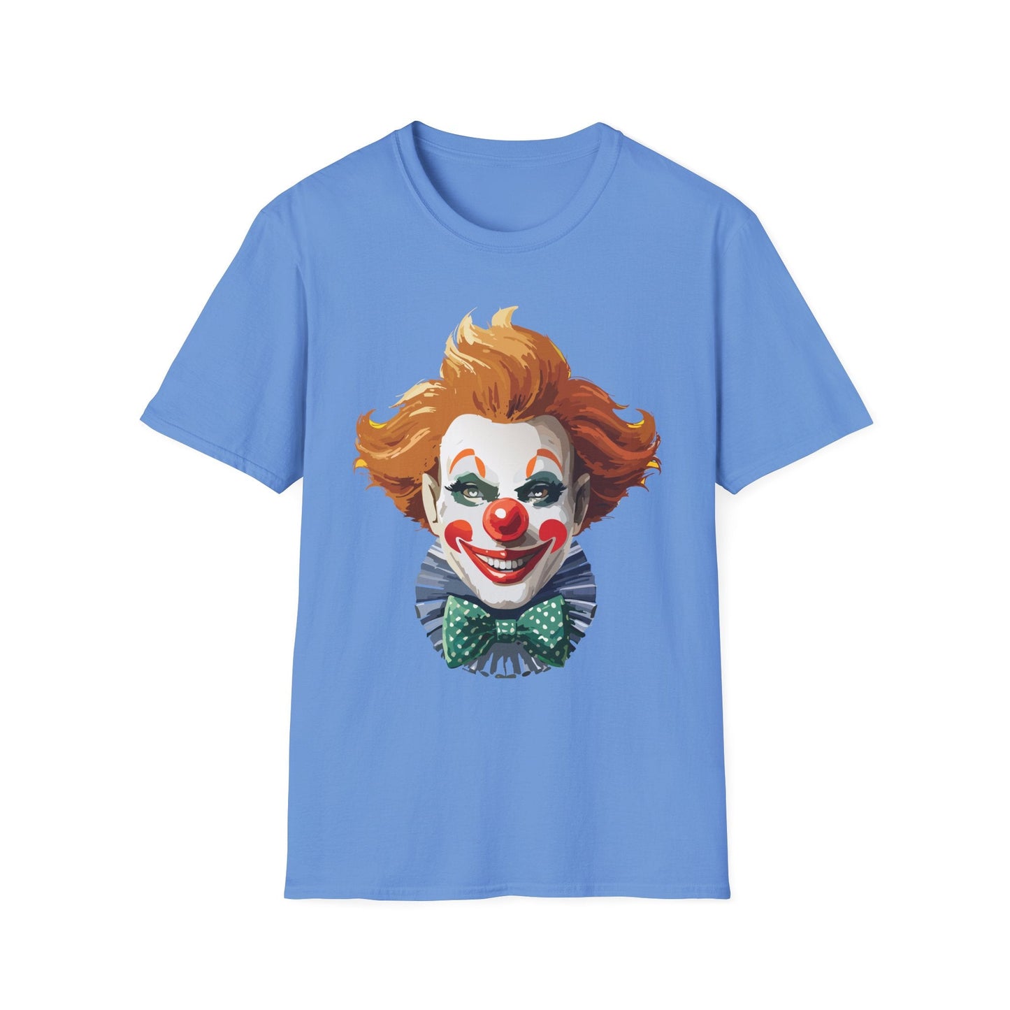 Clown Theme T Shirt Funny Man Circus Scary Man Unisex Gildan Softstyle Graphic Tee Everyday Wear