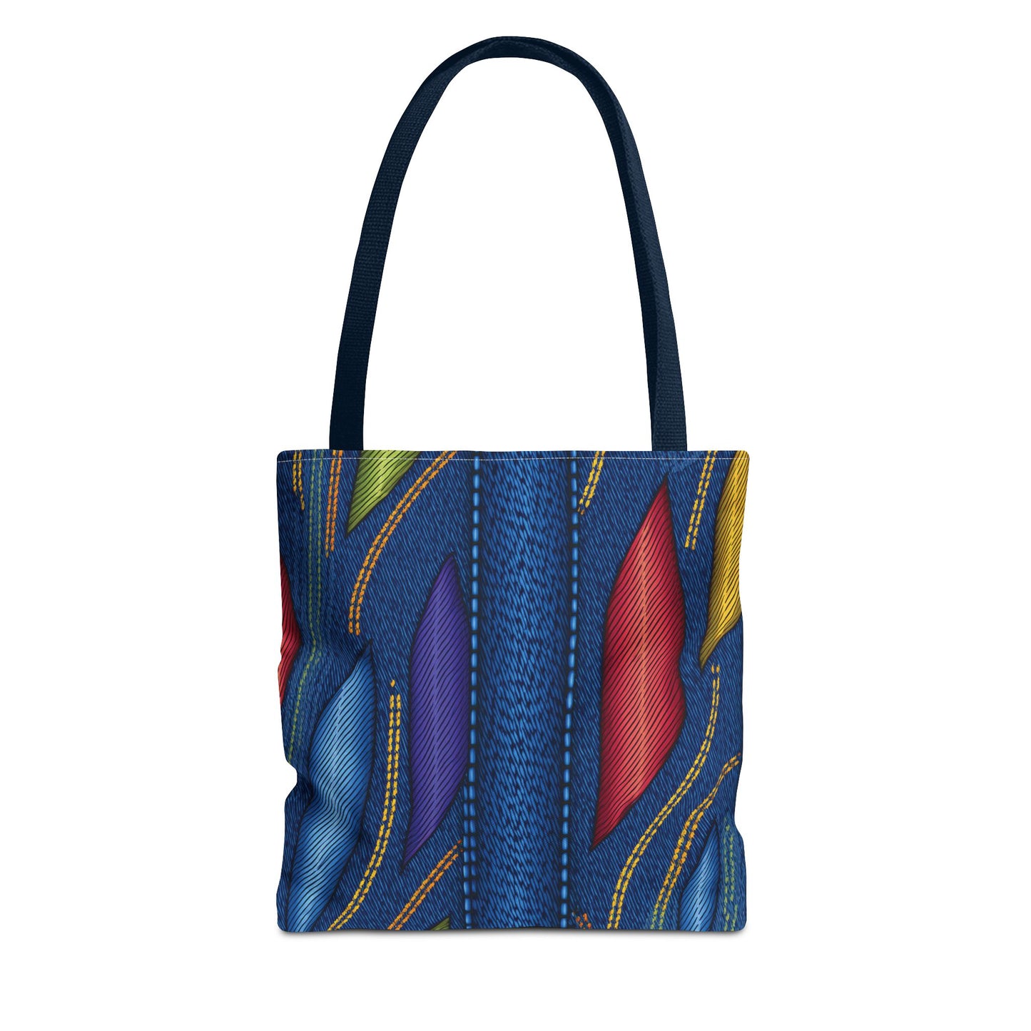 Denim Fabric Imitation Print Unisex Canvas Bag Poly Spun 3 Sizes Tote Bag 137