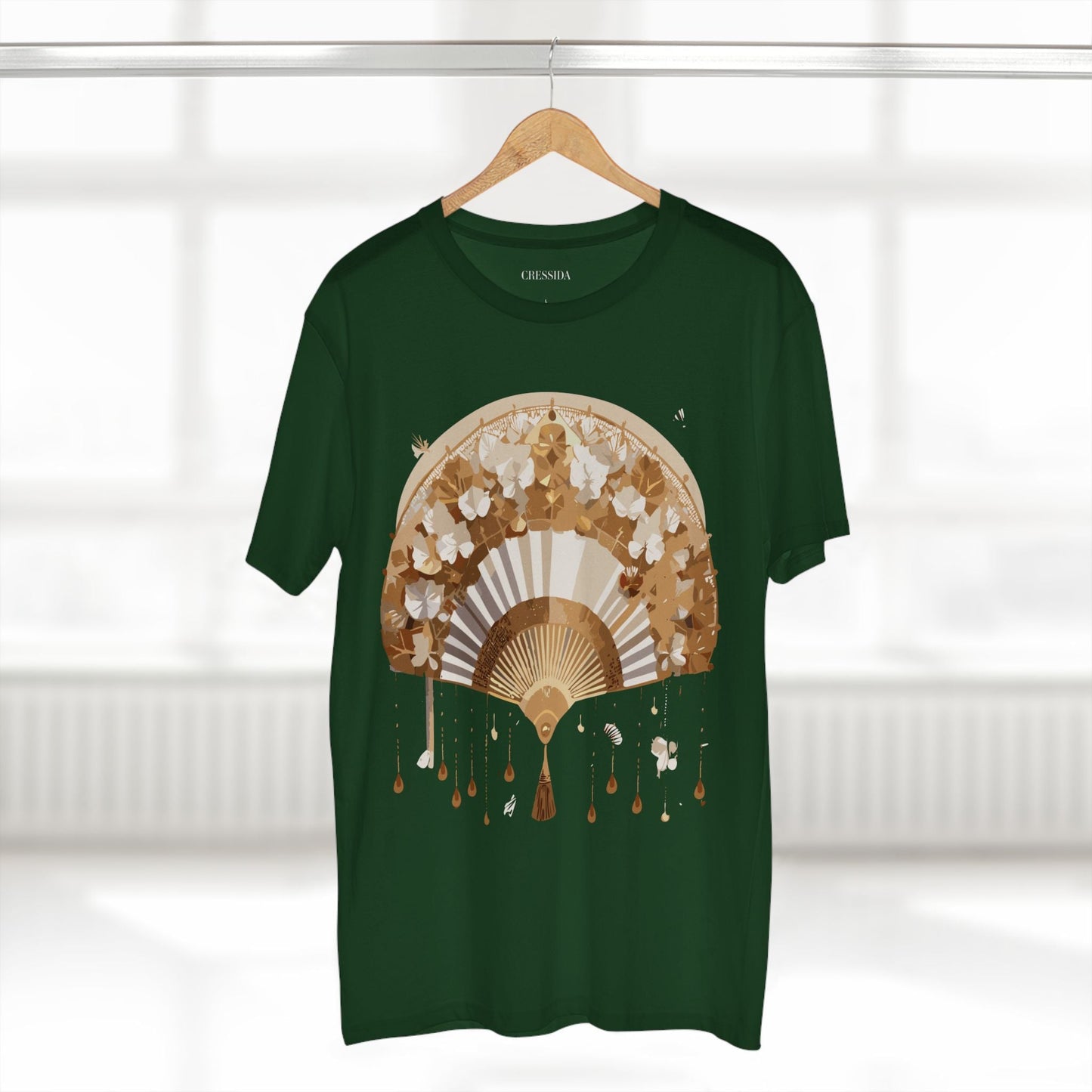 Antique Fan Graphic Design T-Shirt Unisex 100 Cotton Floral Carnival Artwork Tee 17