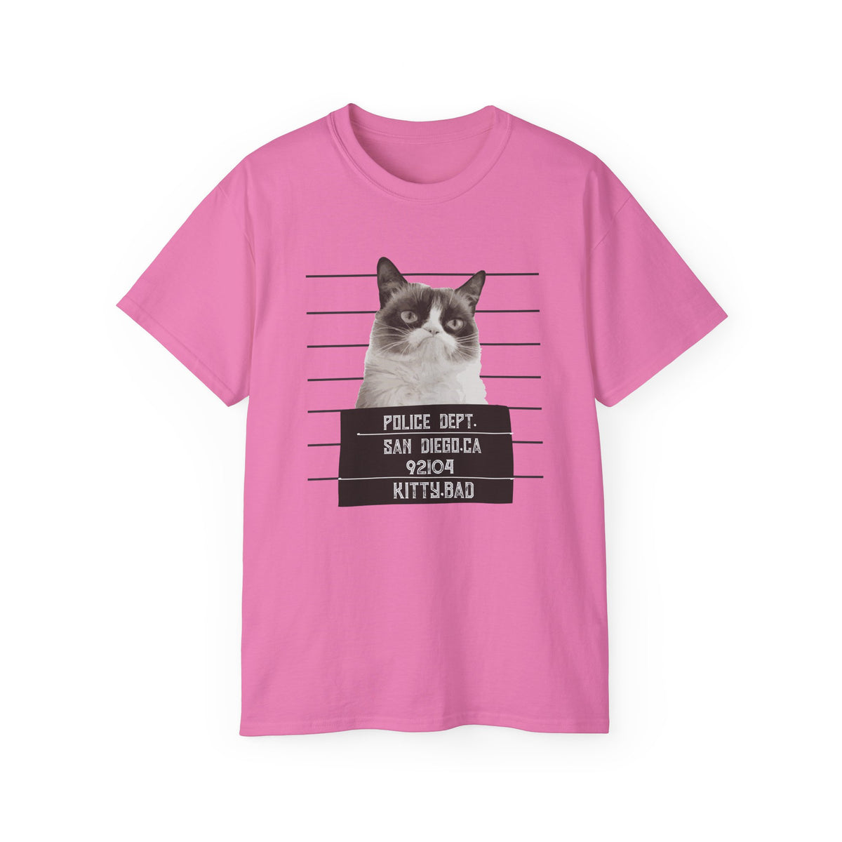 Mugshot Cat Shirt police lineup kitty graphic tee | Funny Cat Mugshot T-Shirt