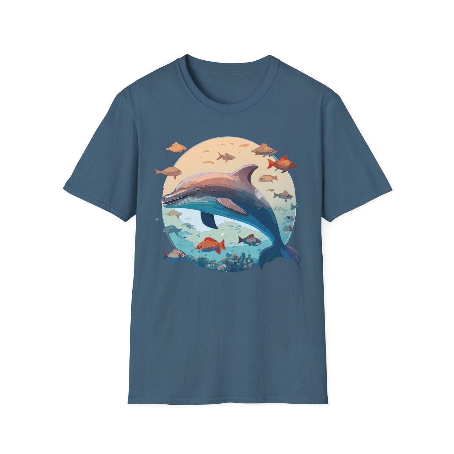 Dolphin Shirt Unisex Softstyle T Shirt 64000 100 Percent Ring Spun Cotton Tee For Everyday Comfort