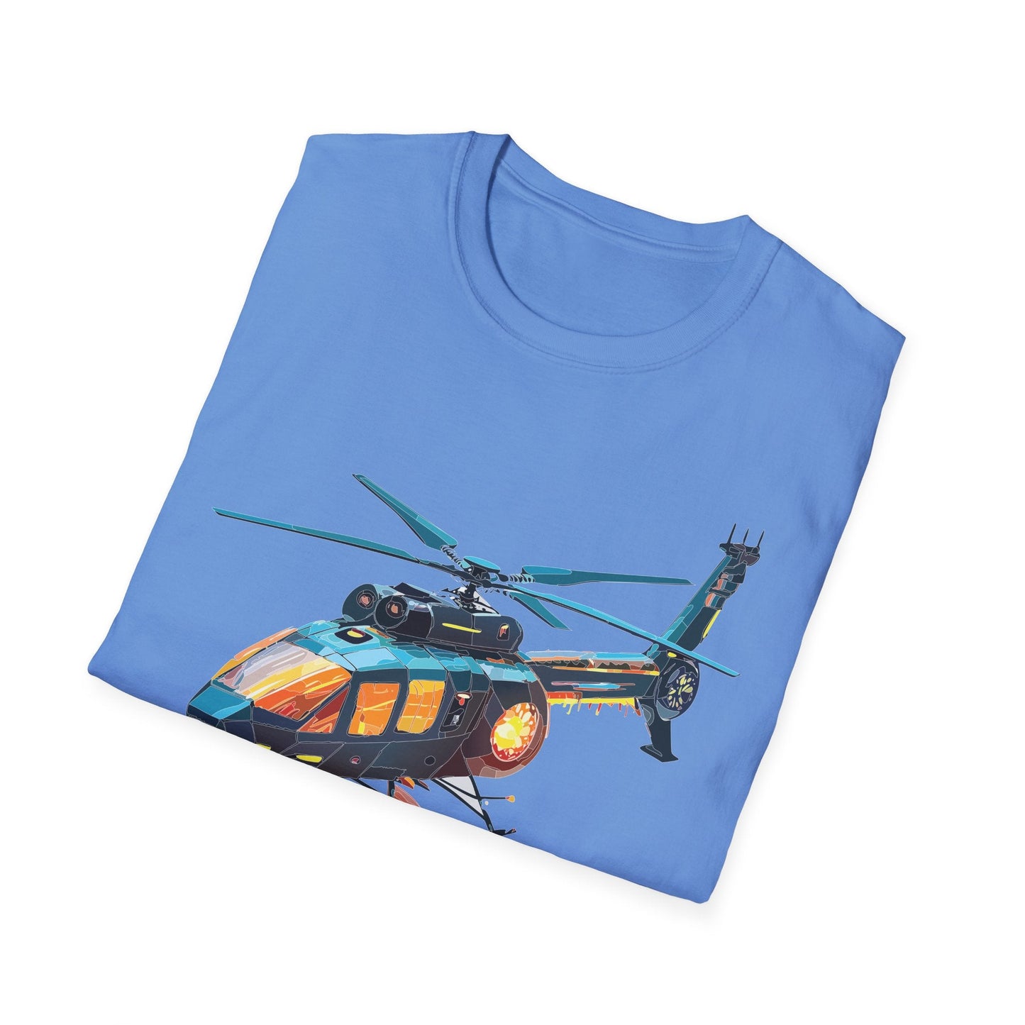 Chopper Helicopter Shirt Unisex Gildan Softstyle 64000 Cotton Tee Short Sleeve Graphic Tee