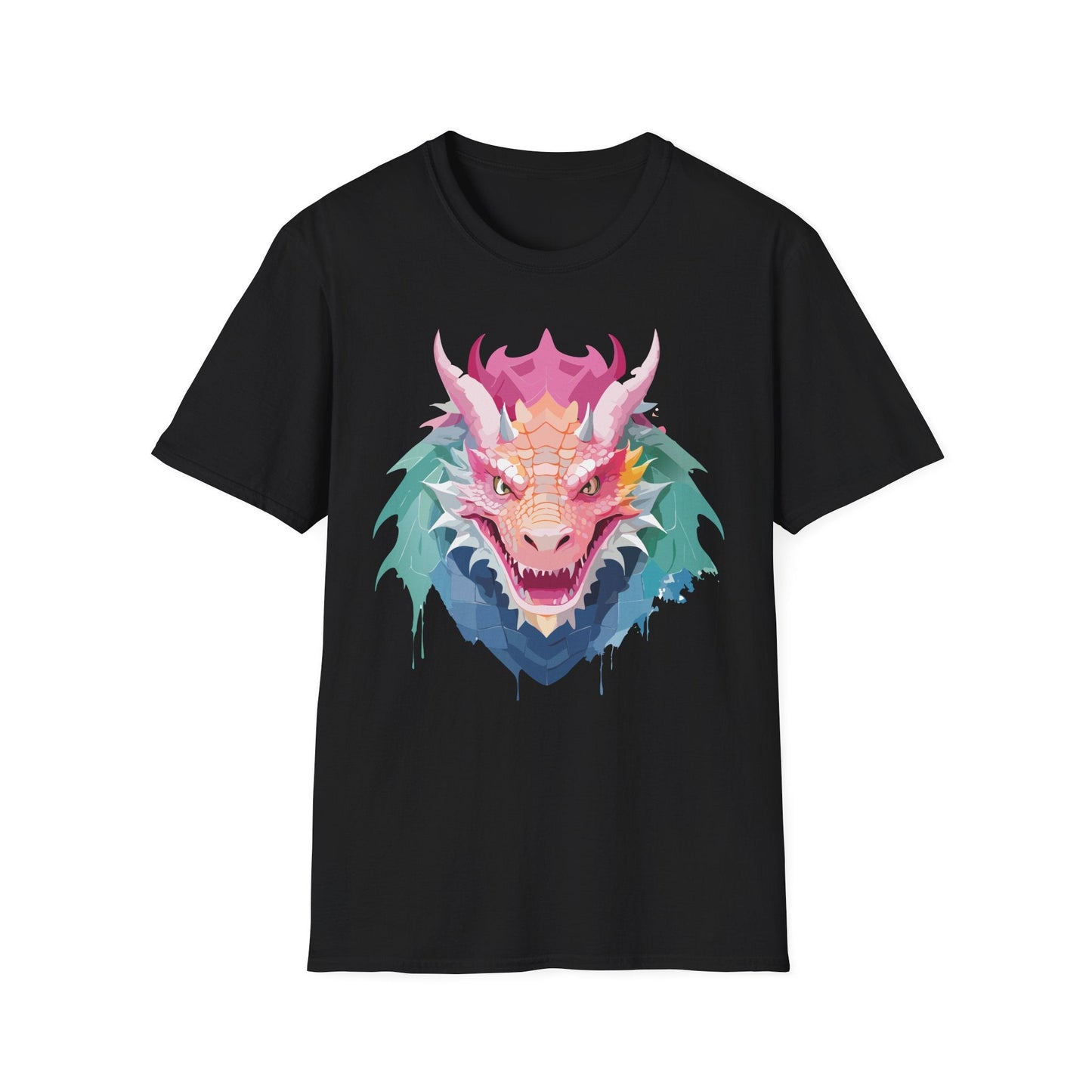 Dragon T Shirt Unisex Softstyle Cotton Tee With Animal Art Design Graphic Print Artwork