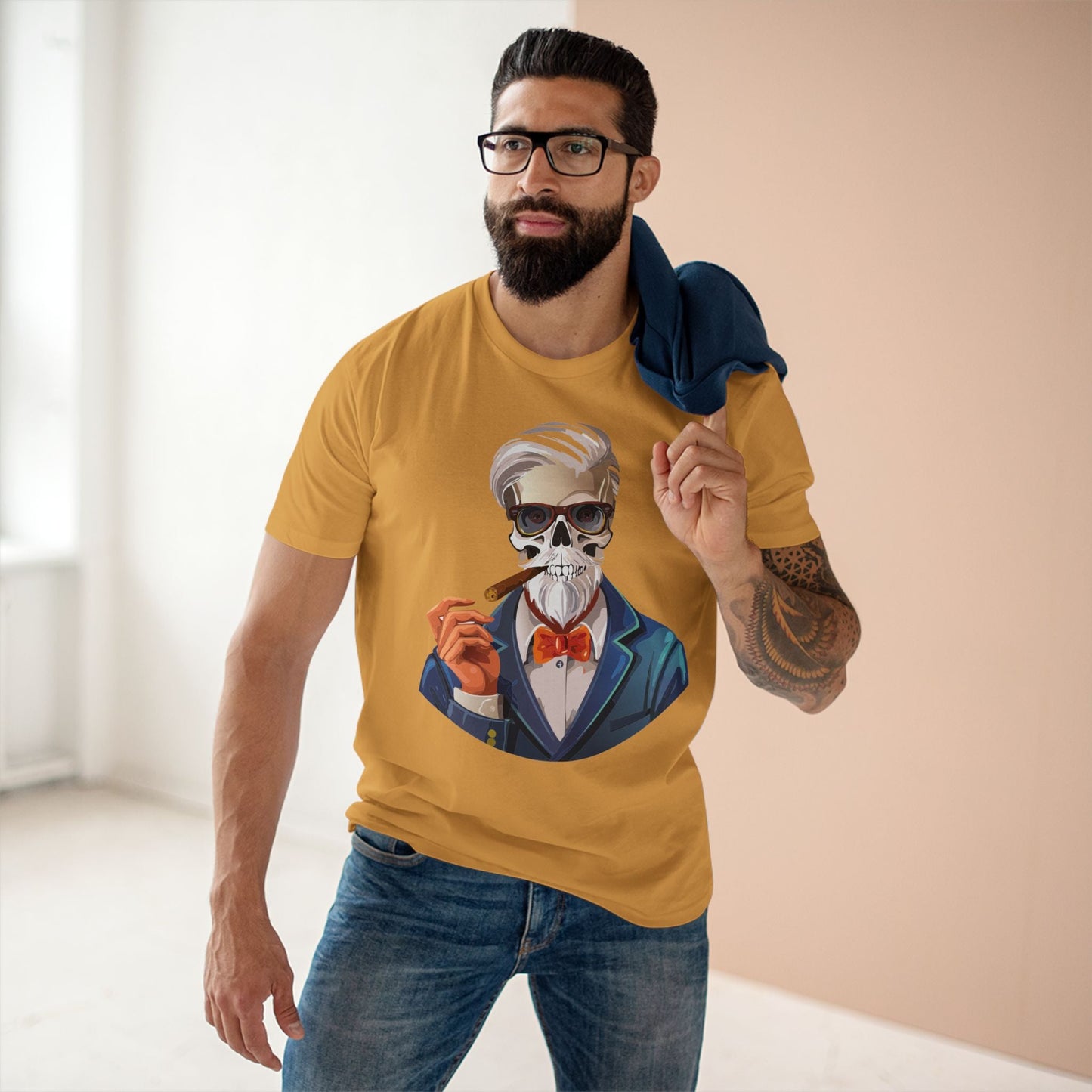 Unisex Skull Shirt Premium Cotton Tee With Original Skeleton Art Design From Retro2Nova Collection