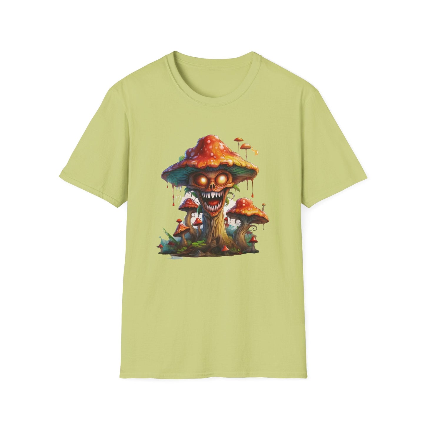 Mashroom Tee Shirt Unisex Softstyle 64000 100% Ring Spun Cotton with Funny Mushroom Artwork